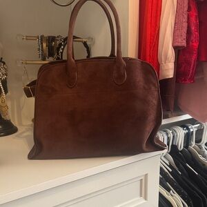 Chic Brown Suede Satchel